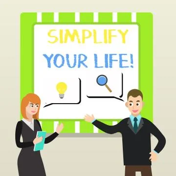 Handwriting text Simplify Your Life. Concept meaning focused on important and Stock Illustration