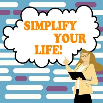 Handwriting text Simplify Your Life. Word Written on focused on important and Stock Illustration