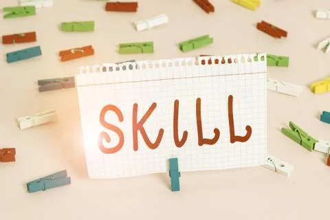 Handwriting text Skill. Concept meaning ability to use one s is knowledge 写真素材
