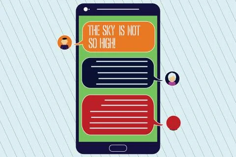 Handwriting text The Sky Is Not So High. Concept meaning Motivation to grow as Illustration