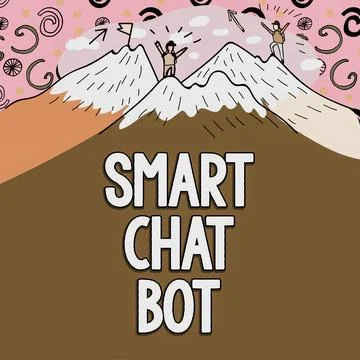 Handwriting text Smart Chat Bot. Business approach Artificial intelligence Stock Illustration