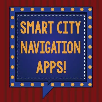 Handwriting text Smart City Navigation Apps. Concept meaning Connected Stock Illustration