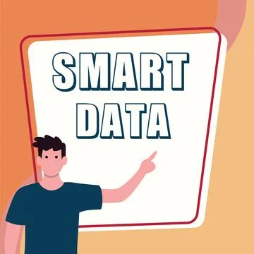 Handwriting text Smart Data. Business idea digital information that is formatted Stockillustratie