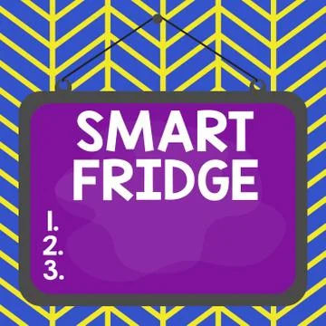 Handwriting text Smart Fridge. Concept meaning programmed to sense what kinds of Stock Illustration