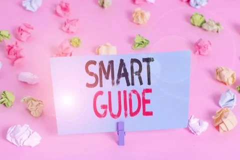 Handwriting text Smart Guide. Concept meaning used to guide the development of Stock Photos
