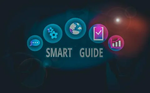 Handwriting text Smart Guide. Concept meaning used to guide the development of Stock Photos