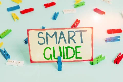 Handwriting text Smart Guide. Concept meaning used to guide the development of Stock Photos