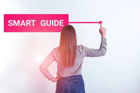 Handwriting text Smart Guide. Concept meaning used to guide the development of Stock Photos