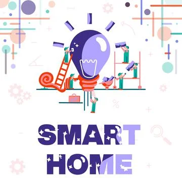 Handwriting text Smart Home. Concept meaning equipped home can be controlled Ilustração Stock