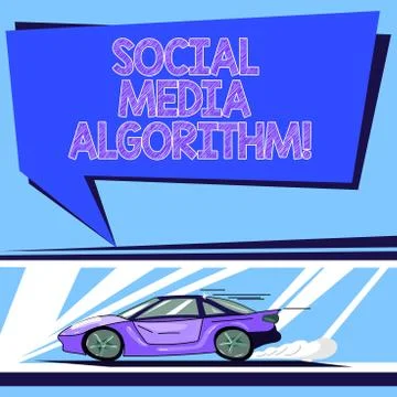 Handwriting text Social Media Algorithm. Concept meaning Sorting all post and Stock Illustration
