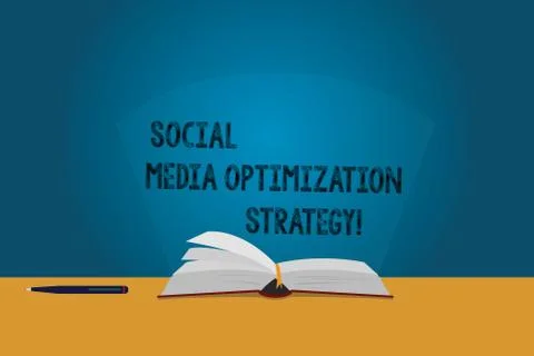 Handwriting text Social Media Optimization Strategy. Concept meaning SEO Stock Illustration