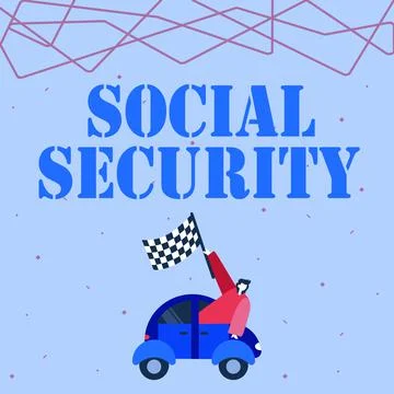 Handwriting text Social Security. Internet Concept assistance from state showing Stock Illustration