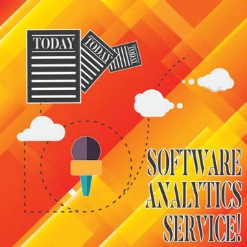 Handwriting text Software Analytics Service. Concept meaning Used to enhance Illustrazione stock