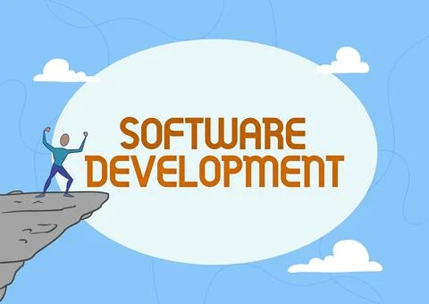 Handwriting text Software Development. Business concept software is created 스톡 일러스트