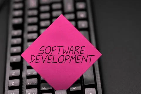 Handwriting text Software Development. Business overview software is created 写真素材