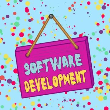Handwriting text Software Development. Concept meaning software is created using Stock-Illustration