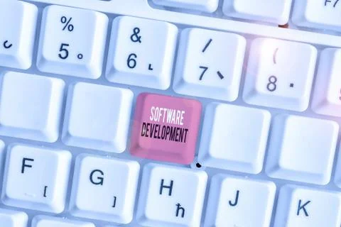 Handwriting text Software Development. Concept meaning software is created using Fotos de archivo