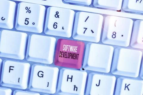 Handwriting text Software Development. Concept meaning software is created using 스톡 사진