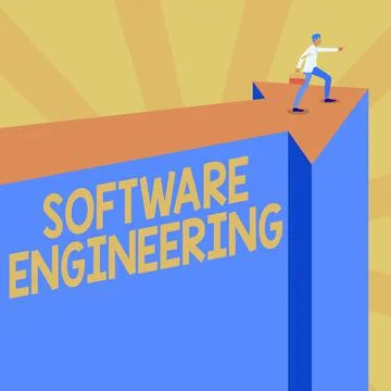 Handwriting text Software Engineering. Business approach apply engineering to Stock Illustration