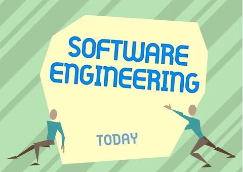 Handwriting text Software Engineering. Business idea apply engineering to the Stock Illustration