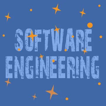 Handwriting text Software Engineering. Business showcase Program Development in Stockillustratie