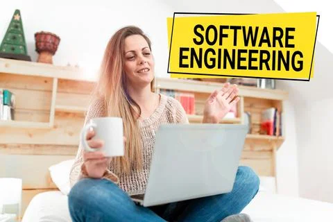 Handwriting text Software Engineering. Business approach Program Development in 스톡 사진