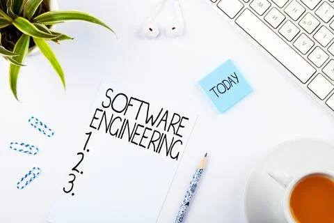 Handwriting text Software Engineering. Business concept Program Development in Foto stock