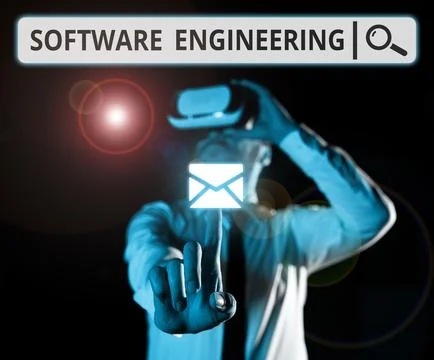 Handwriting text Software Engineering. Business overview Program Development in 스톡 사진
