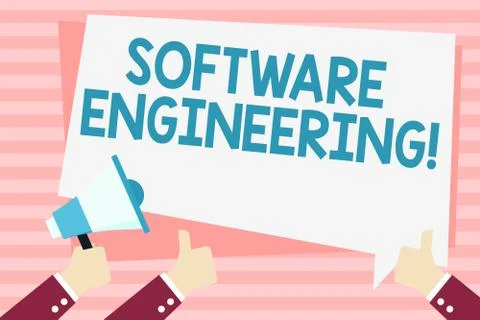Handwriting text Software Engineering. Concept meaning apply engineering to the Stockillustratie