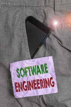 Handwriting text Software Engineering. Concept meaning apply engineering to the Foto stock