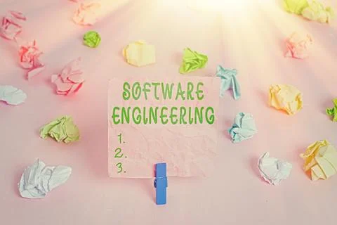 Handwriting text Software Engineering. Concept meaning Program Development in Stock Photos