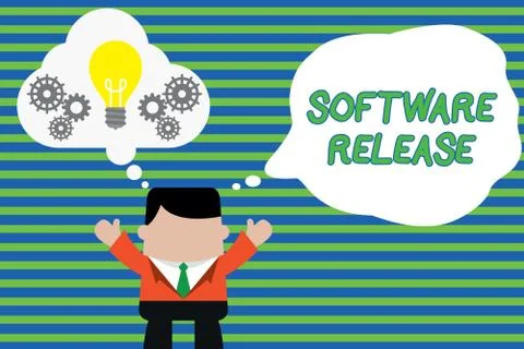 Handwriting text Software Release. Concept meaning sum of stages of development Stockillustratie