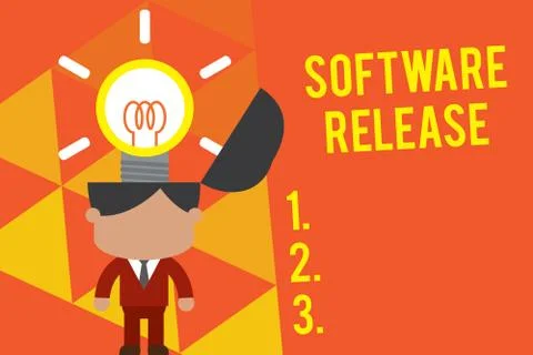 Handwriting text Software Release. Concept meaning sum of stages of development Illustrazione stock