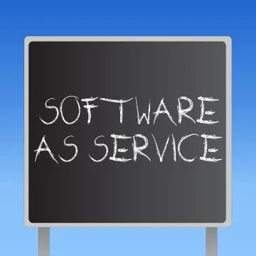 Handwriting text Software As Service. Concept meaning On Demand licensed on S Illustrazione stock