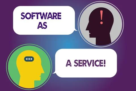 Handwriting text Software As A Service. Concept meaning Mobile apps and Illustrazione stock
