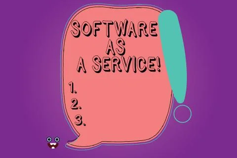 Handwriting text Software As A Service. Concept meaning Mobile apps and Stock Illustration
