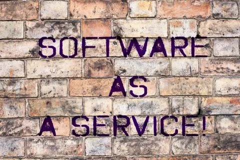 Handwriting text Software As A Service. Concept meaning Mobile apps and Stock Photos