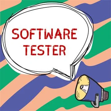 Handwriting text Software Tester. Concept meaning implemented to protect Stockillustratie