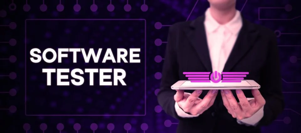 Handwriting text Software Tester. Concept meaning implemented to protect Stock Photos