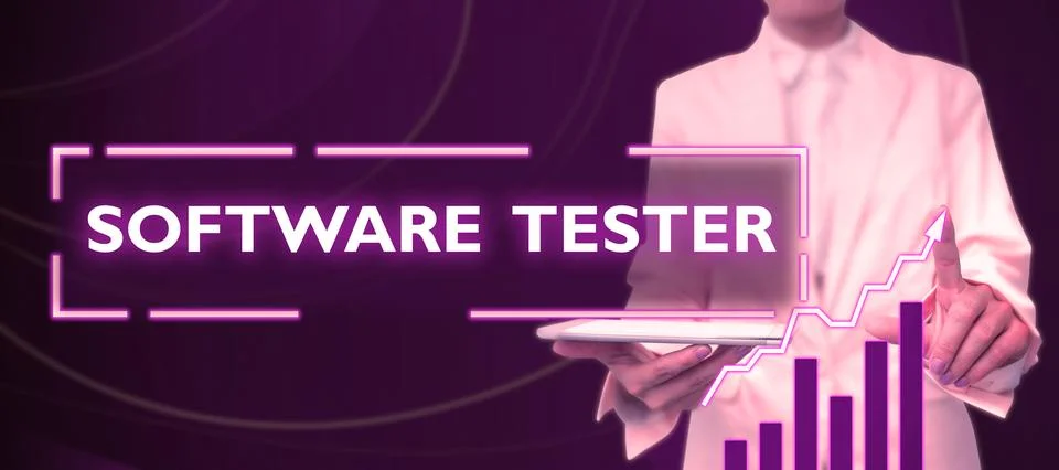 Handwriting text Software Tester. Word Written on implemented to protect Photos