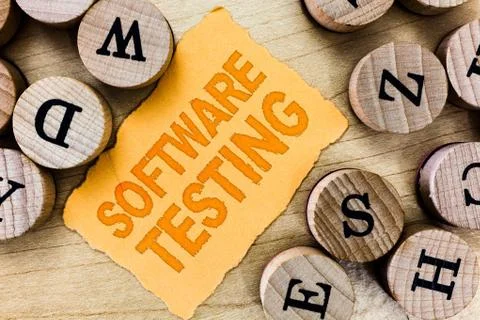 Handwriting text Software Testing. Concept meaning investigation provide Illustrazione stock