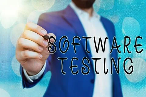 Handwriting text Software Testing. Concept meaning investigation provide 스톡 사진