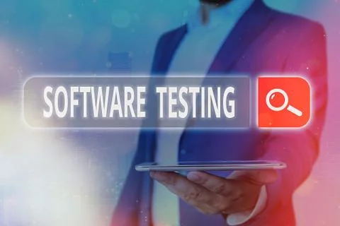 Handwriting text Software Testing. Concept meaning activity to check whether the Stock Photos