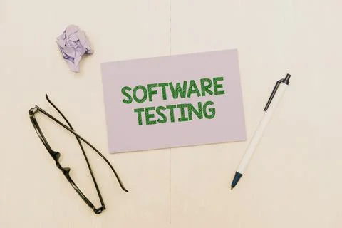 Handwriting text Software Testing. Concept meaning investigation provide Stock Photos