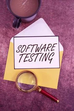 Handwriting text Software Testinginvestigation provide information about the 库存照片
