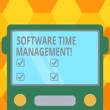 Handwriting text Software Time Management. Concept meaning Tools used to monitor Ilustração Stock