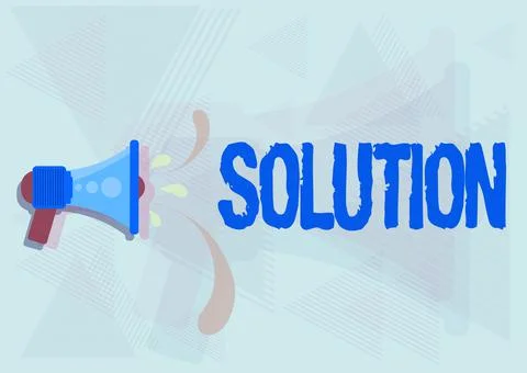 Handwriting text Solution. Business approach a means of solving a problem or Stock Illustration