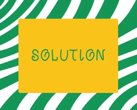 Handwriting text Solution. Concept meaning means of solving problem or dealing Stock Illustration