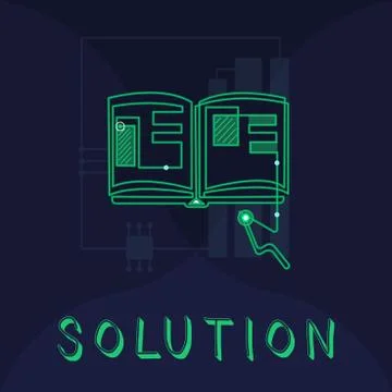 Handwriting text Solution. Concept meaning means of solving problem or dealing Stock Illustration