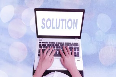 Handwriting text Solution. Concept meaning a means of solving a problem or Foto stock